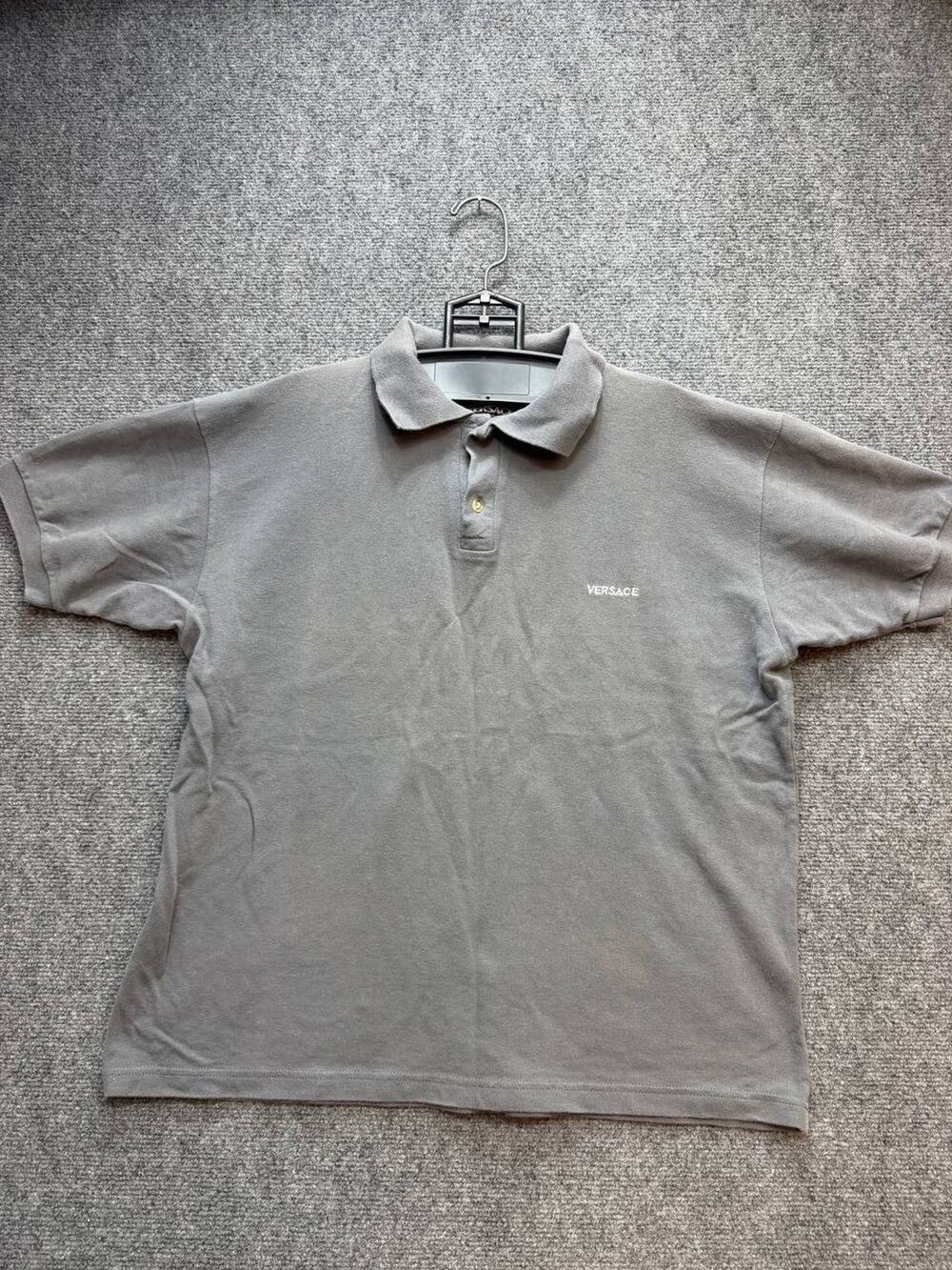 Versace Jeans Couture Men's Gray Polo Shirt Embroidered Logo Size M